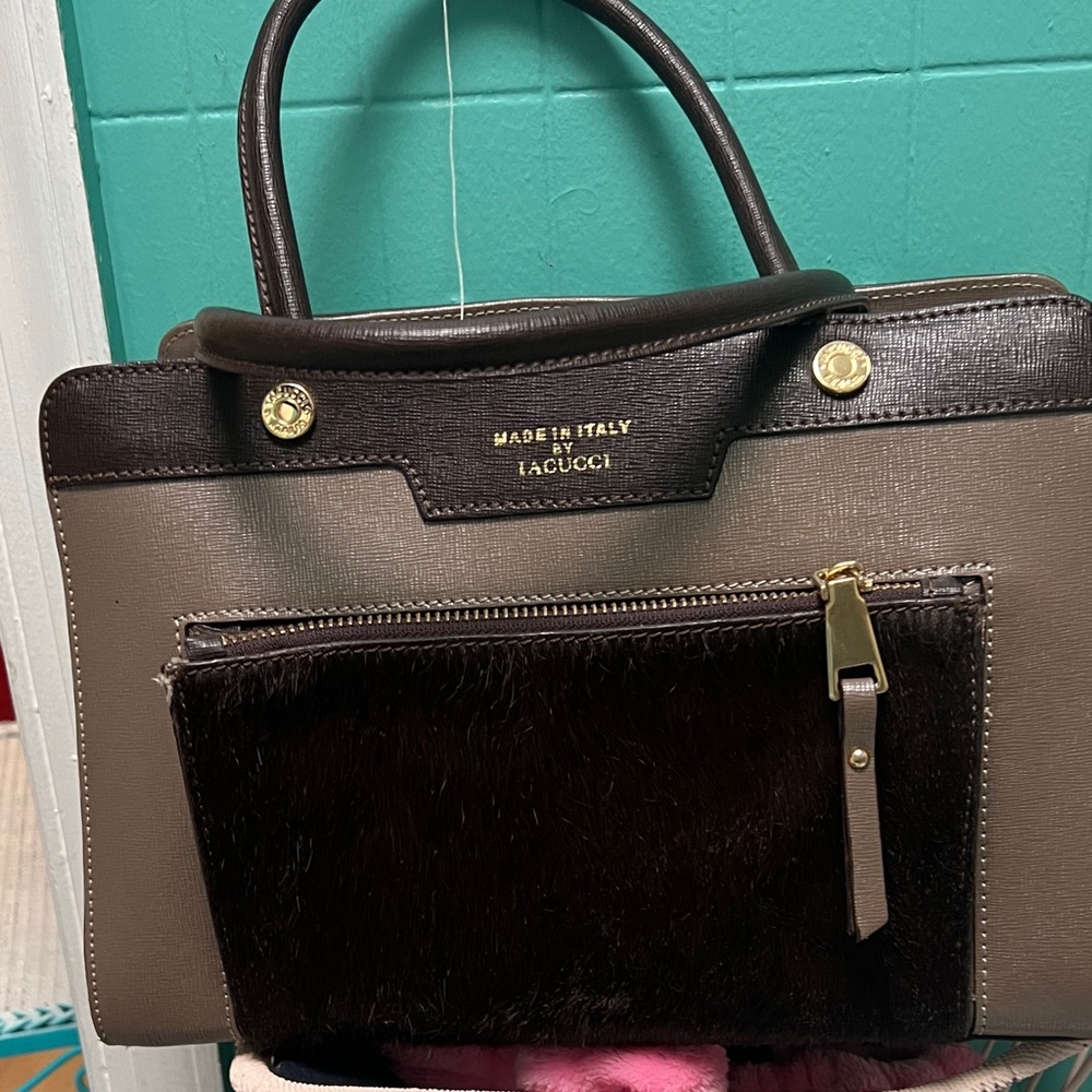 Lacucci Brown and Tan Women's Satchel